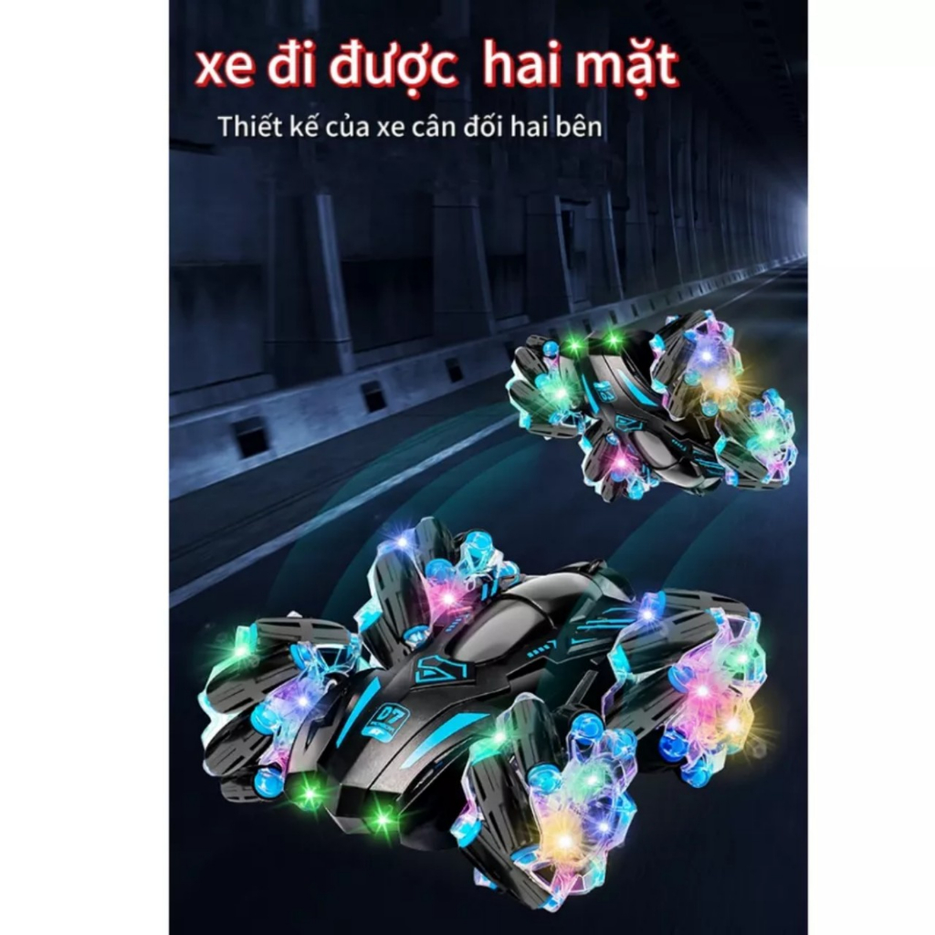 Xe Ô Tô Điều khiển Từ Xa  D7 ST Pin Sạc Có ĐÈN VÀ NHẠC 6 Hướng 360 Độ