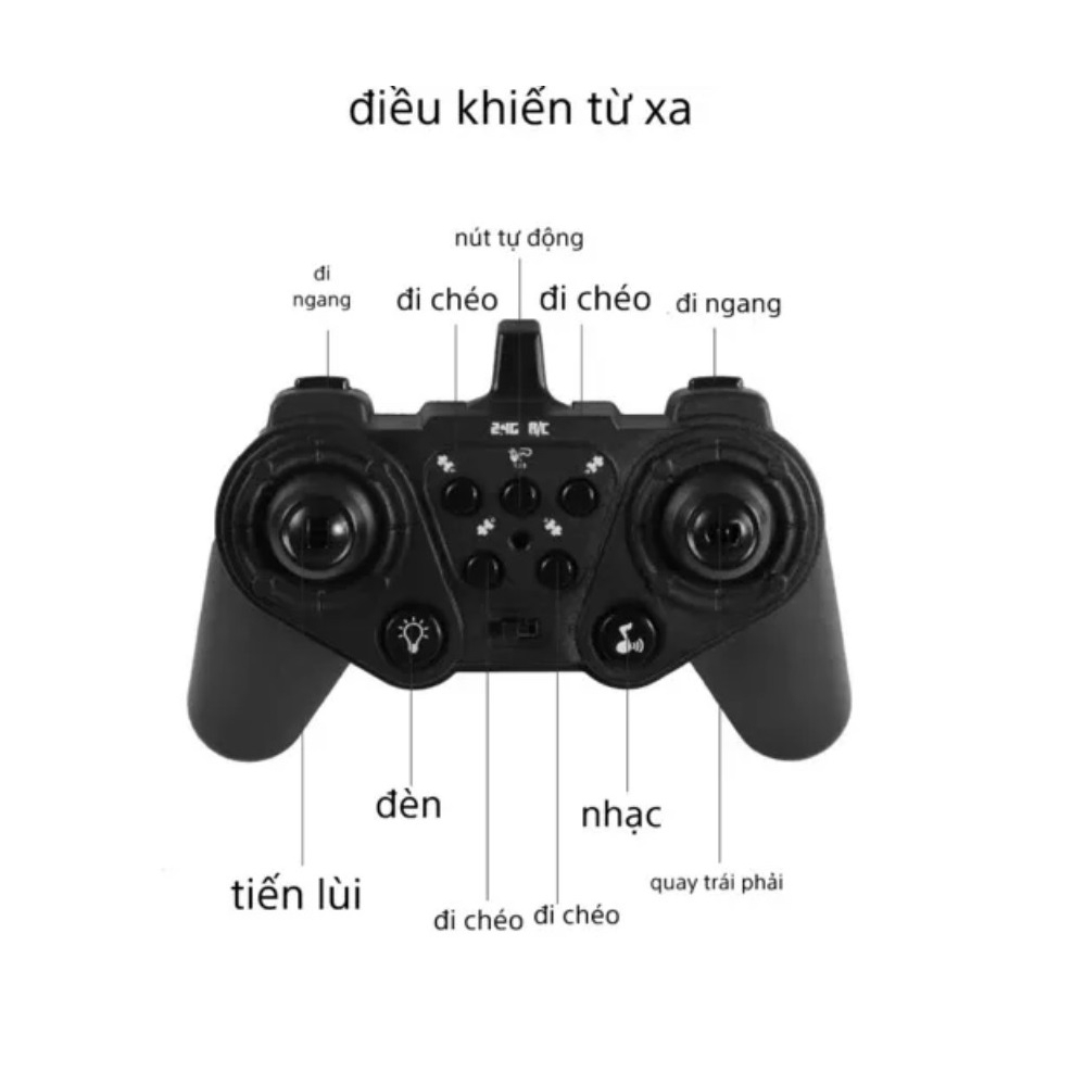 Xe Ô Tô Điều khiển Từ Xa  D7 ST Pin Sạc Có ĐÈN VÀ NHẠC 6 Hướng 360 Độ