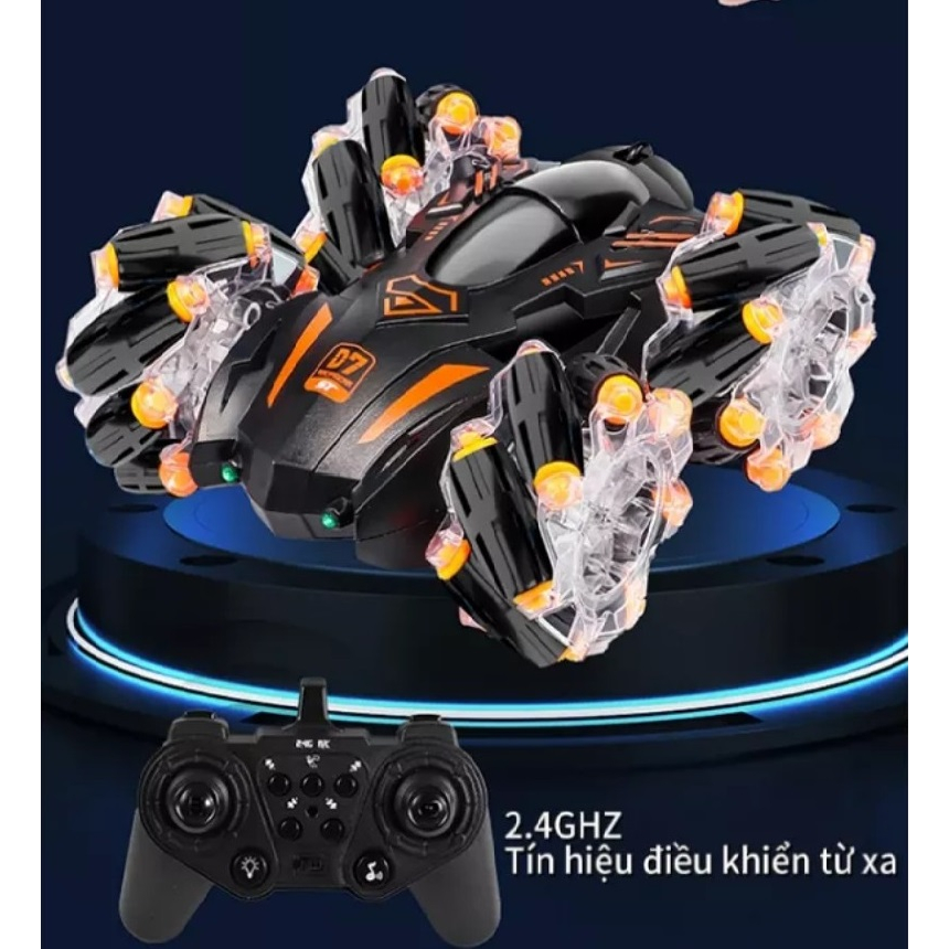 Xe Ô Tô Điều khiển Từ Xa  D7 ST Pin Sạc Có ĐÈN VÀ NHẠC 6 Hướng 360 Độ