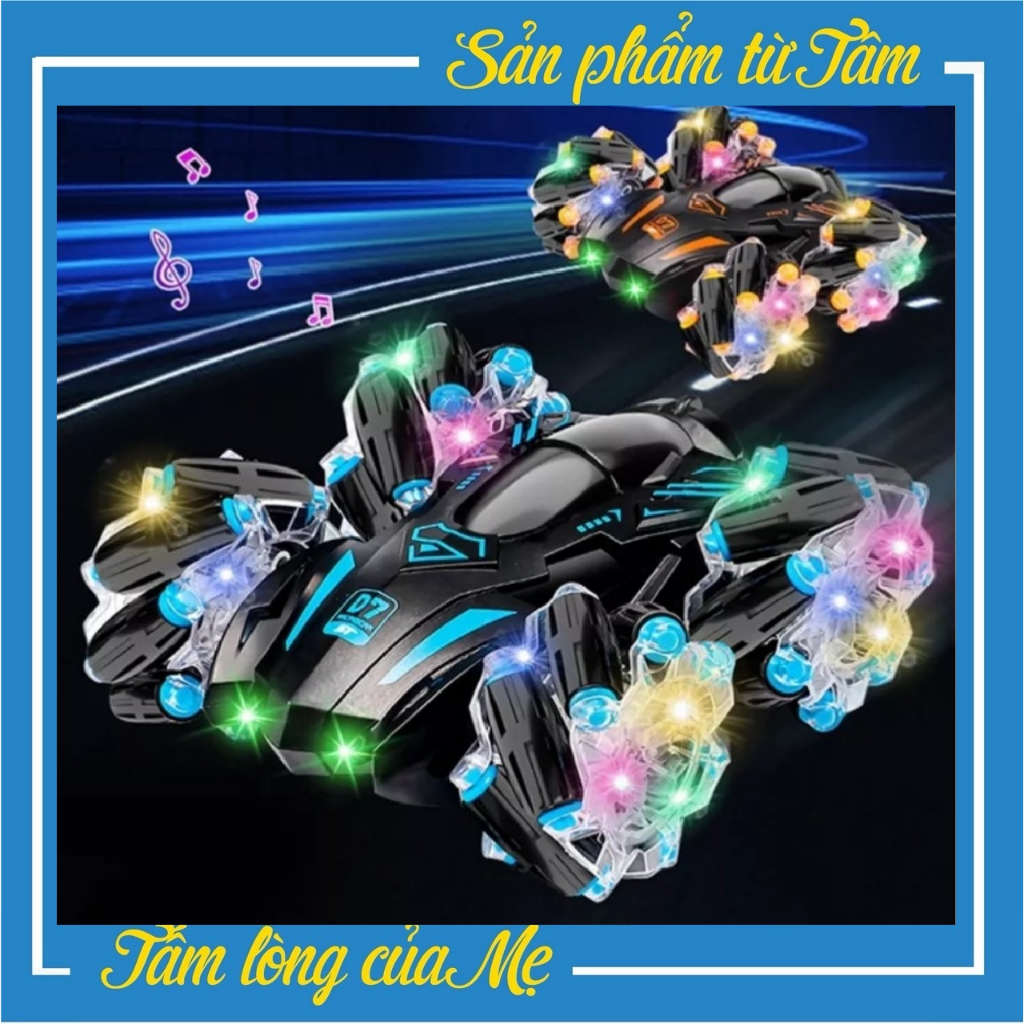 Xe Ô Tô Điều khiển Từ Xa  D7 ST Pin Sạc Có ĐÈN VÀ NHẠC 6 Hướng 360 Độ