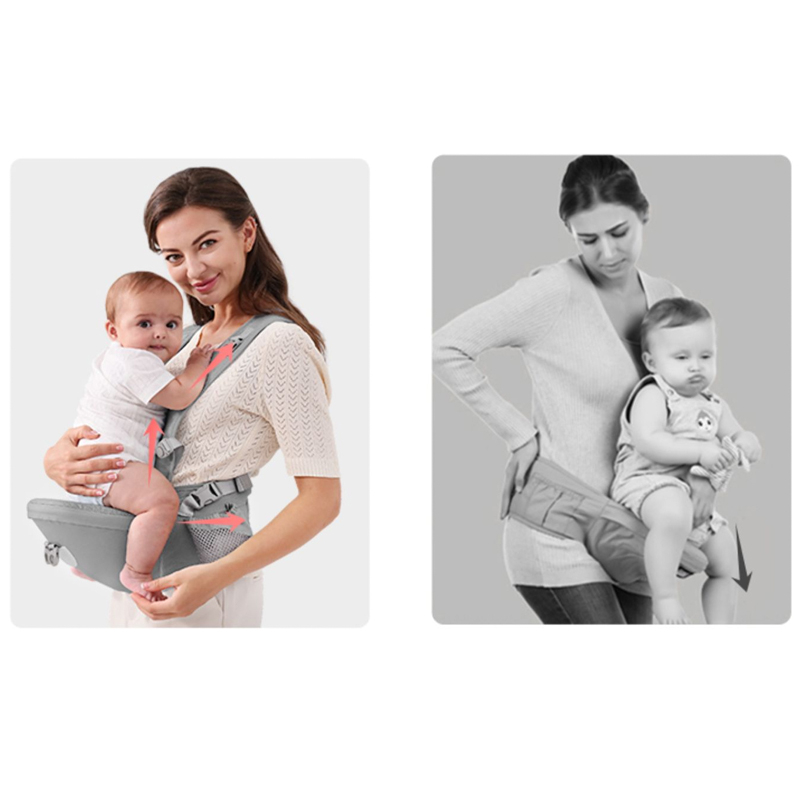 Địu em bé Mumkid cao cấp, Địu định hình chống gù cho bé thoáng khí 2 tư thế an toàn khi đi xe máy ô tô - MK046