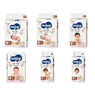 Bỉm dán/quần Moony Natural size Nb62/S58/M46/L38/L36/XL32
