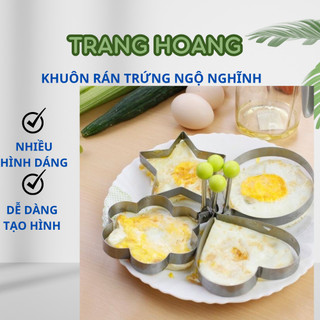 Khuôn rán trứng ốp la, bánh tạo hình ngộ nghĩnh có núm cầm bằng inox