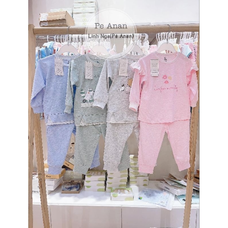 Bộ quần áo Moon dài tay chất cotton lụa cho bé trai, bé gái