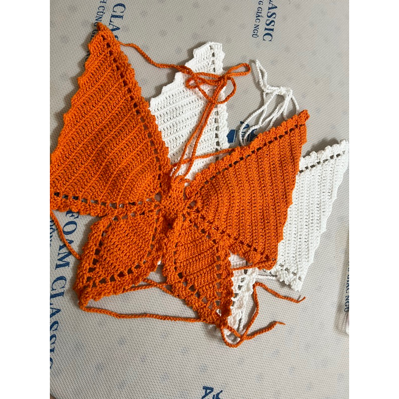 Có ảnh thật - Áo móc len hình bướm - Butterfly top