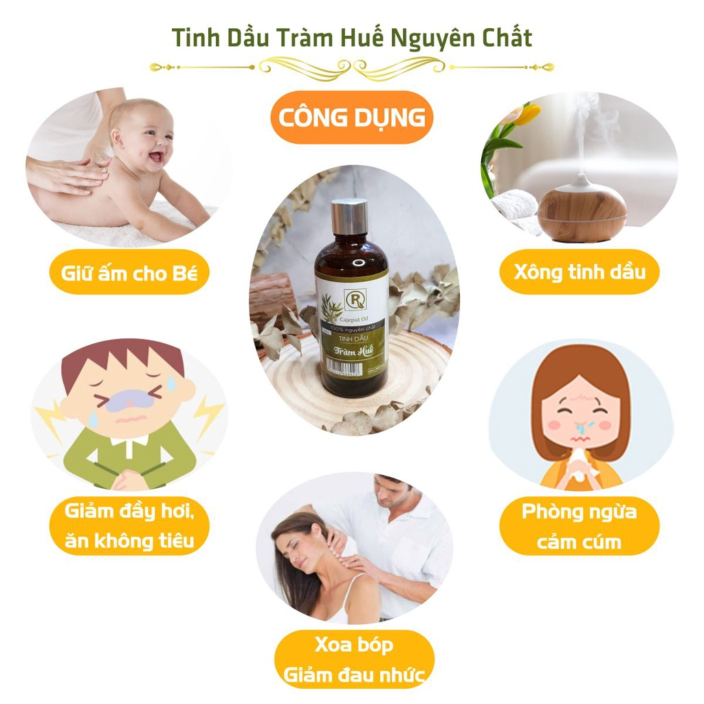 Tinh Dầu Tràm Huế Nguyên Chất - Chính Hãng Hồng Tâm dung tích 10ml/100ml