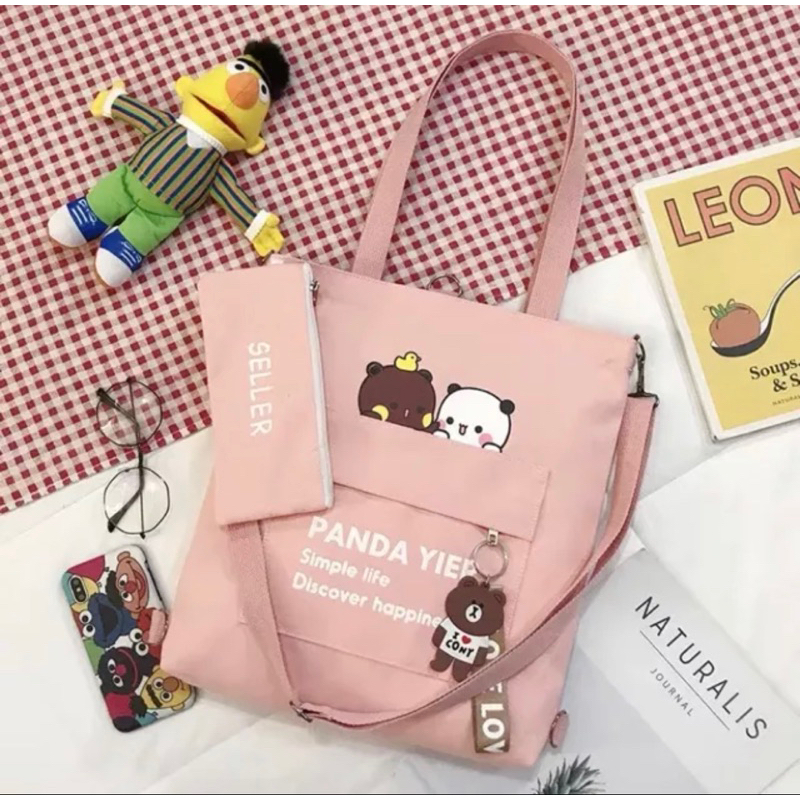 Túi Tote Cho Mèo Cute Học Sinh