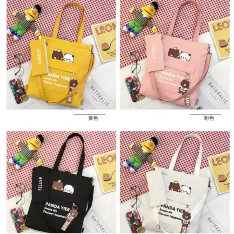 Túi Tote Cho Mèo Cute Học Sinh