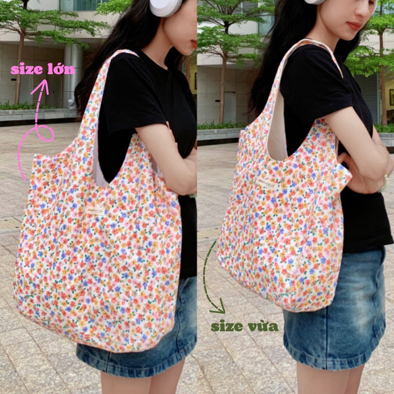 Túi tote HOA VINTAGE 2 lớp dày dặn Mọt handmade