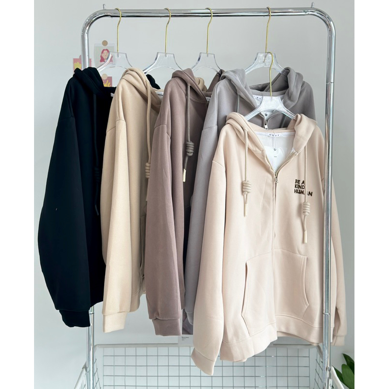 Áo Khoác Hoodie Zip Thêu Chú Gấu 9088 Nỉ 2 Da