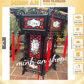  Đèn lồng nhựa giả gỗ MINH AN size 60 đèn lồng trang trí nhà cửa lễ tết giá tại xưởng 