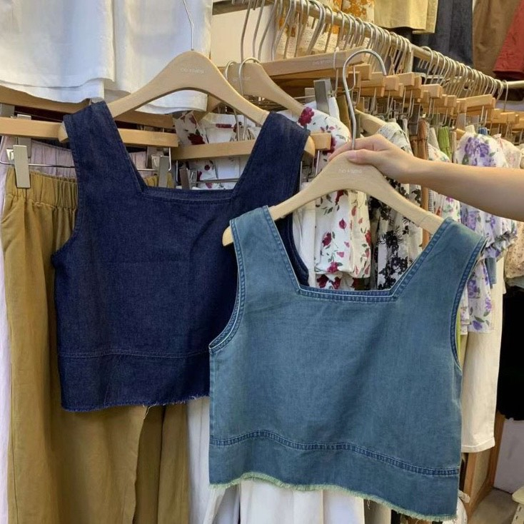 Áo tank top chất denim phong cách Hàn Quốc 2381