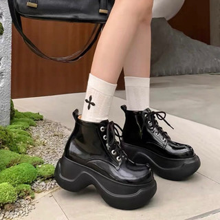 Bốt cổ ngắn b85 platform đế cao 7cm phong cách y2k