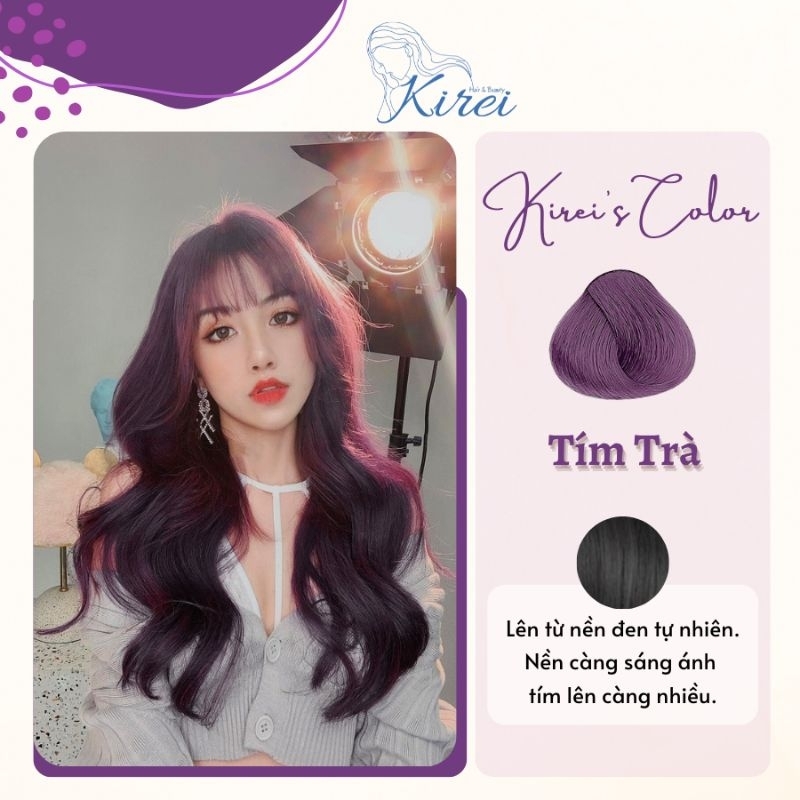 Thuốc nhuộm tóc màu TÍM TRÀ không cần thuốc tẩy tóc | Kirei Hair, KireiHair, KIREIHAIR