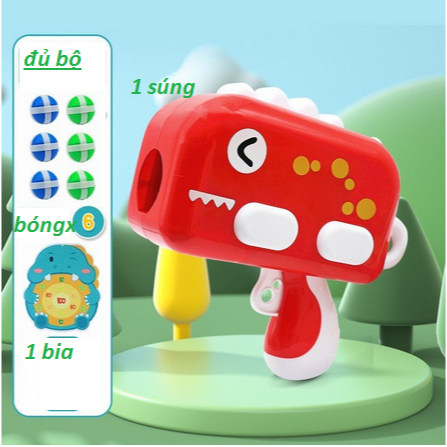 Đồ chơi súng ném bóng dính ,Súng bắn bóng khủng long cho bé ,