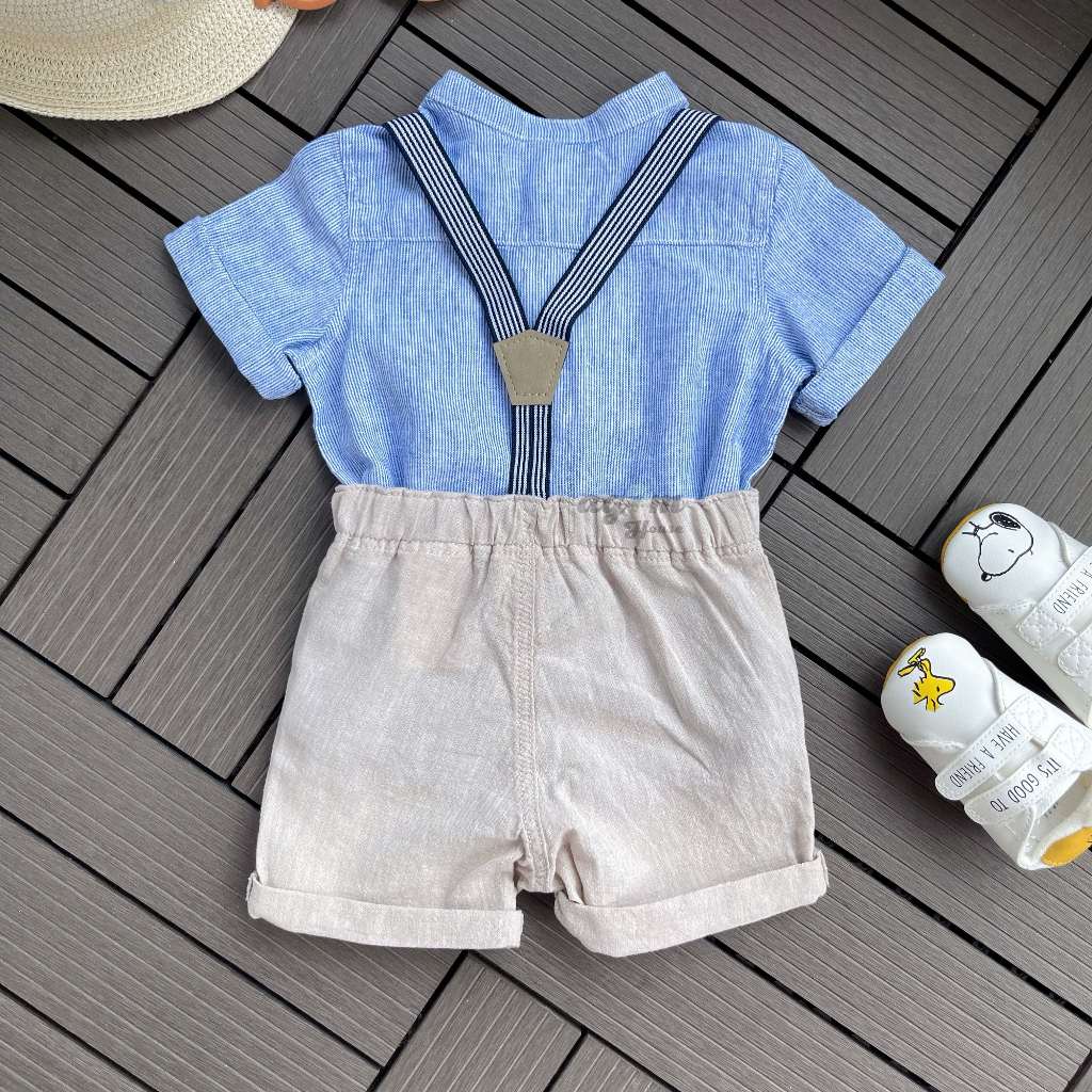 Set bộ công tử cộc tay cho bé trai HM từ 7-13kg - Lagim House