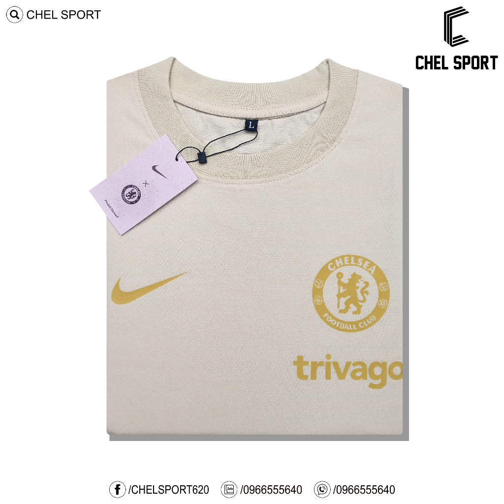 Áo thun logo thêu Chelsea 2023/24 100% cotton cao cấp