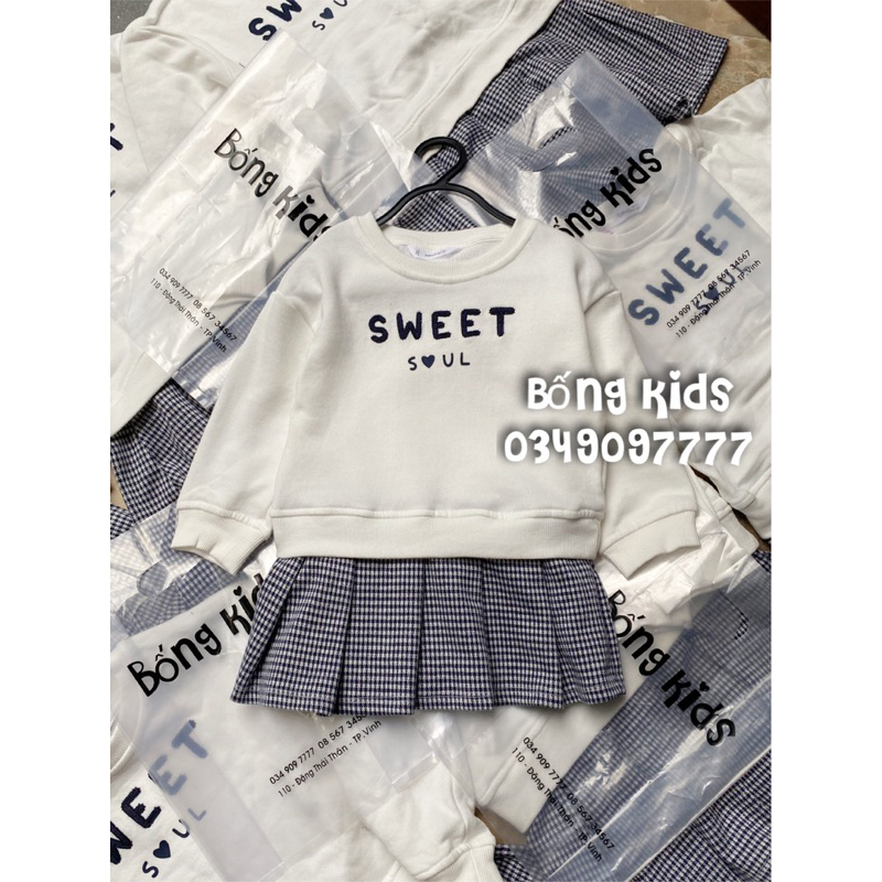 Váy Nỉ Bé Gái Sweet Soul Xếp Ly MG