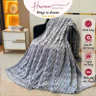 Chăn tuyết họa tiết vân Havana Bedding sóng kích thước 2m*2m3