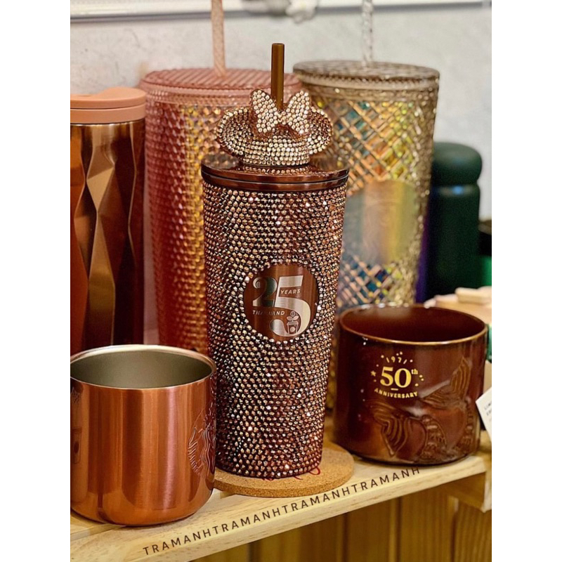 STARBUCKS THAILAND LY ĐÍNH ĐÁ COPPER BLING RHINESTONE 25TH ANNIVERSARY