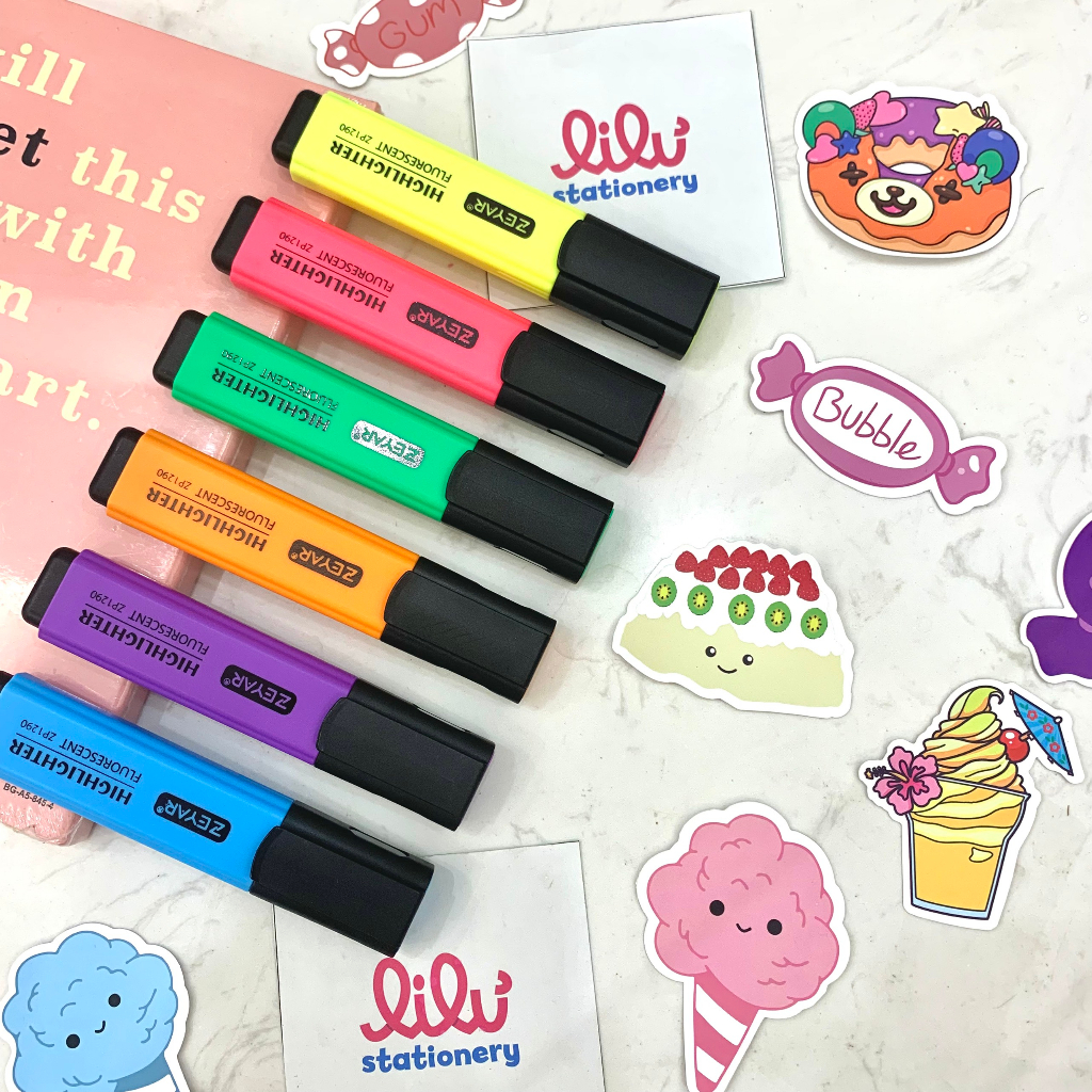 Bút đánh dấu highlight ghi nhớ dấu dòng dạ quang 43 màu trang trí sổ bullet journal văn phòng phẩm dễ thương