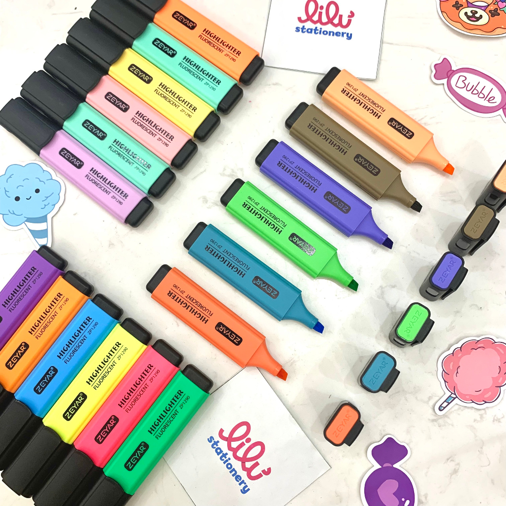 Bút đánh dấu highlight ghi nhớ dấu dòng dạ quang 43 màu trang trí sổ bullet journal văn phòng phẩm dễ thương