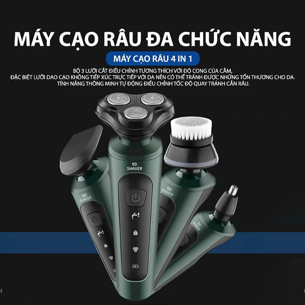 Máy Cạo Râu Đa Năng 4in1 Hàng Cao Cấp Kháng Nước IPX7 Bảo Hành 12 Tháng