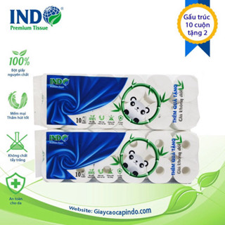 Giấy vệ sinh gấu trúc INDO 12 cuộn không lõi