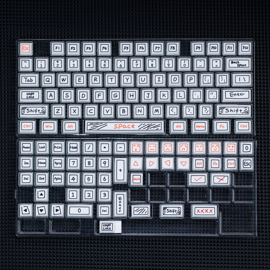 127 Phím Watercolor Pen | Keycaps XDA Profile Màu nước Bút Graffiti Phim hoạt hình Anime PBT DYE SUB