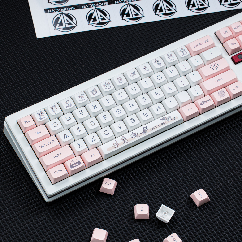Keycap MÈO CHIL XDA 136 nút bàn phím cơ Thick PBT