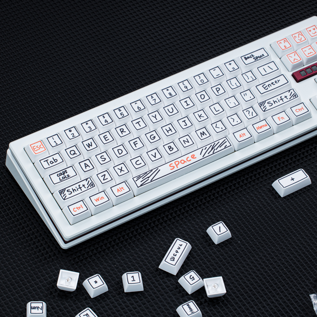 127 Phím Watercolor Pen | Keycaps XDA Profile Màu nước Bút Graffiti Phim hoạt hình Anime PBT DYE SUB