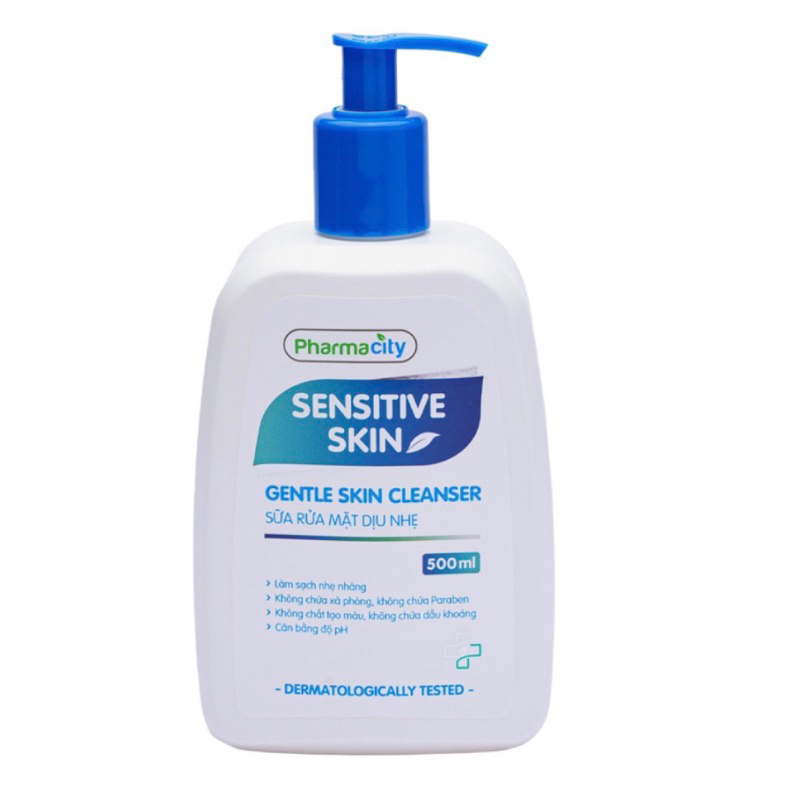 Sữa rửa mặt dịu nhẹ pharmacity sensitive skin cleanser 500ml