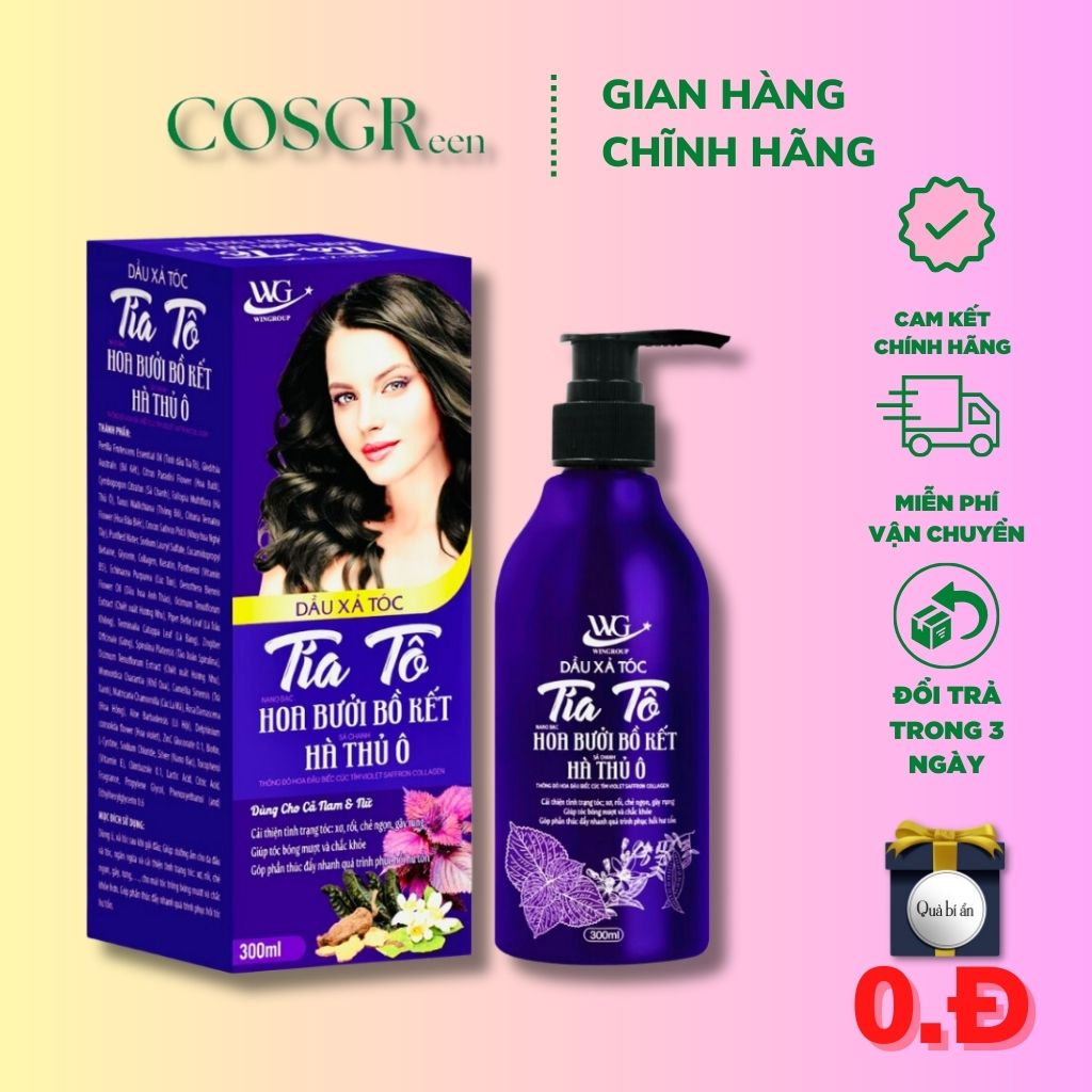 Combo Dầu gội đầu, Dầu xả tóc Tía Tô Nano bạc Hoa bưởi Bồ Kết Sả chanh Hà thủ ô