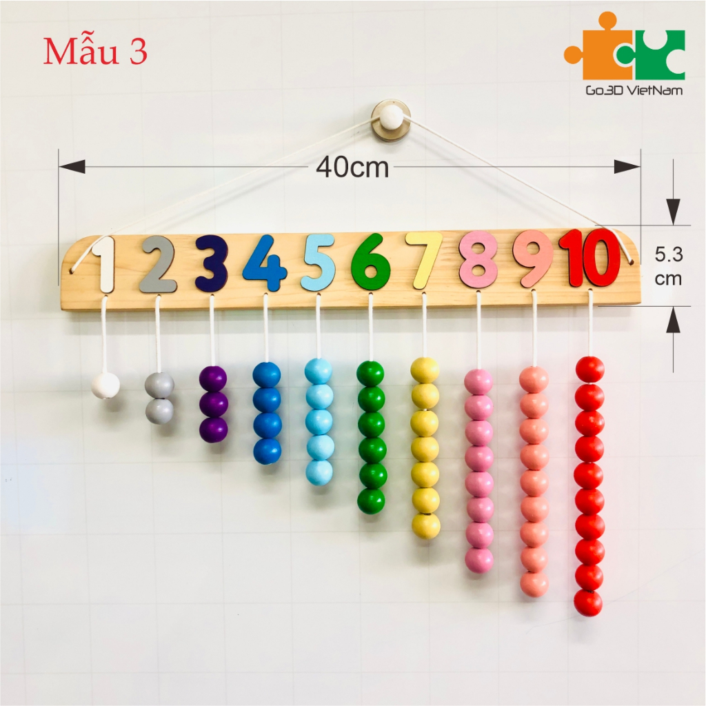 Bảng số montessori từ 1-10