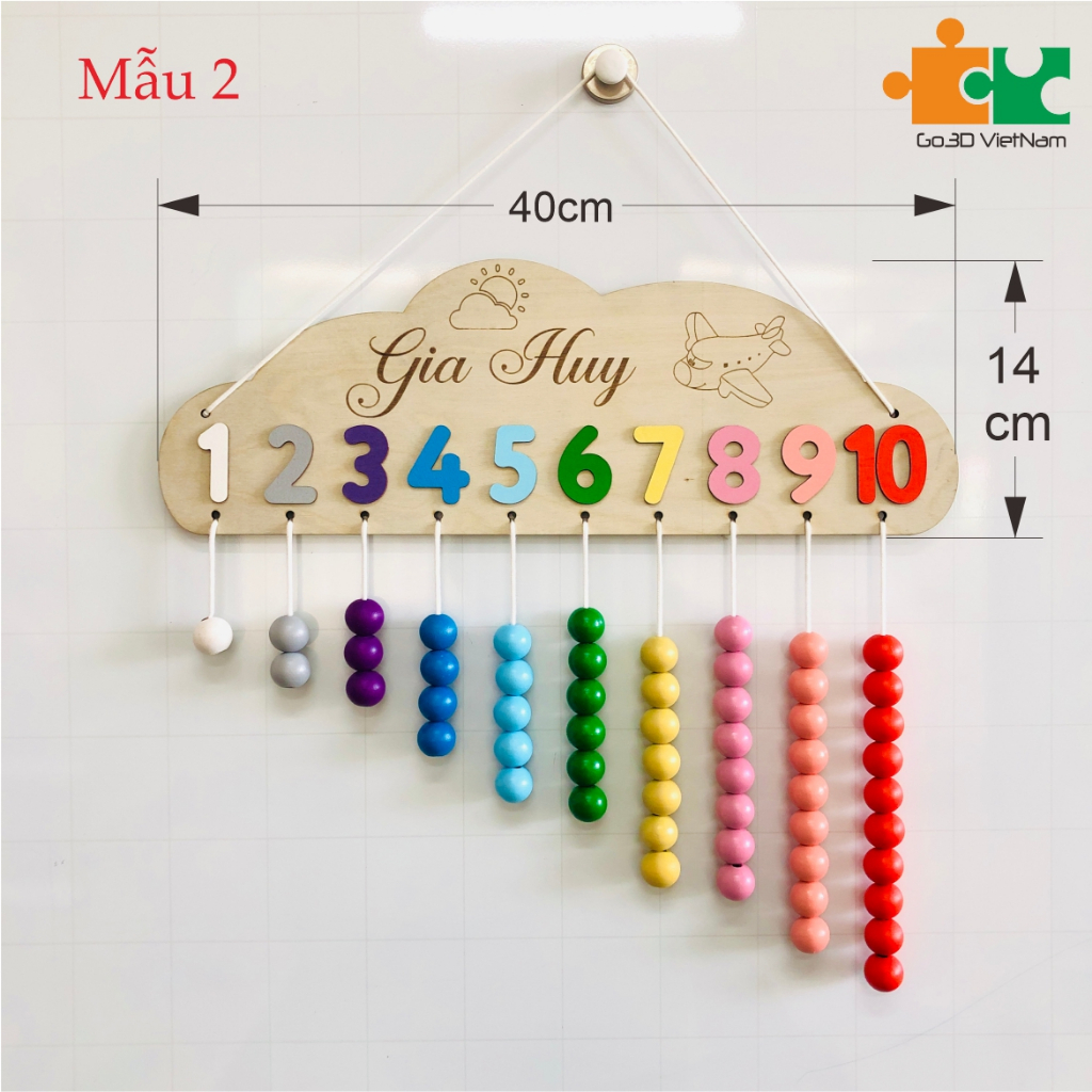 Bảng số montessori từ 1-10