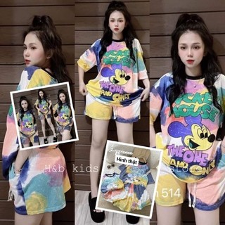 Đồ đôi mẹ và con.set áo +quần mẹ con cho mẹ 40 đến 60ki..con 9 đến 28kg