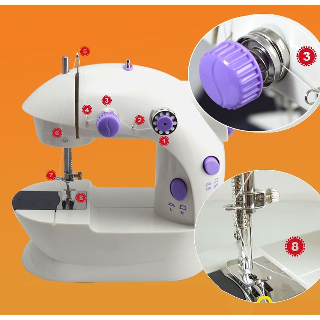 Máy May Mini Để Bàn CMD - Máy Khâu Cầm Tay Mini Gia Đình Có Đèn Led Nhỏ Gọn Siêu Tiện Lợi