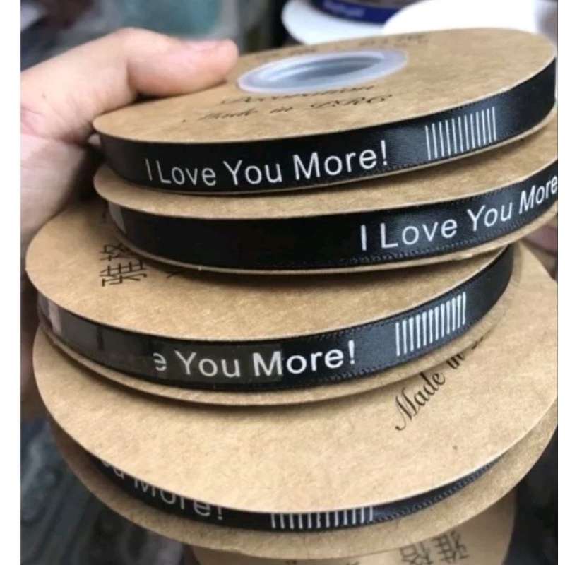 1M Ruy băng lụacó chữ bản 1cm gói hoa, quà giá rẻ