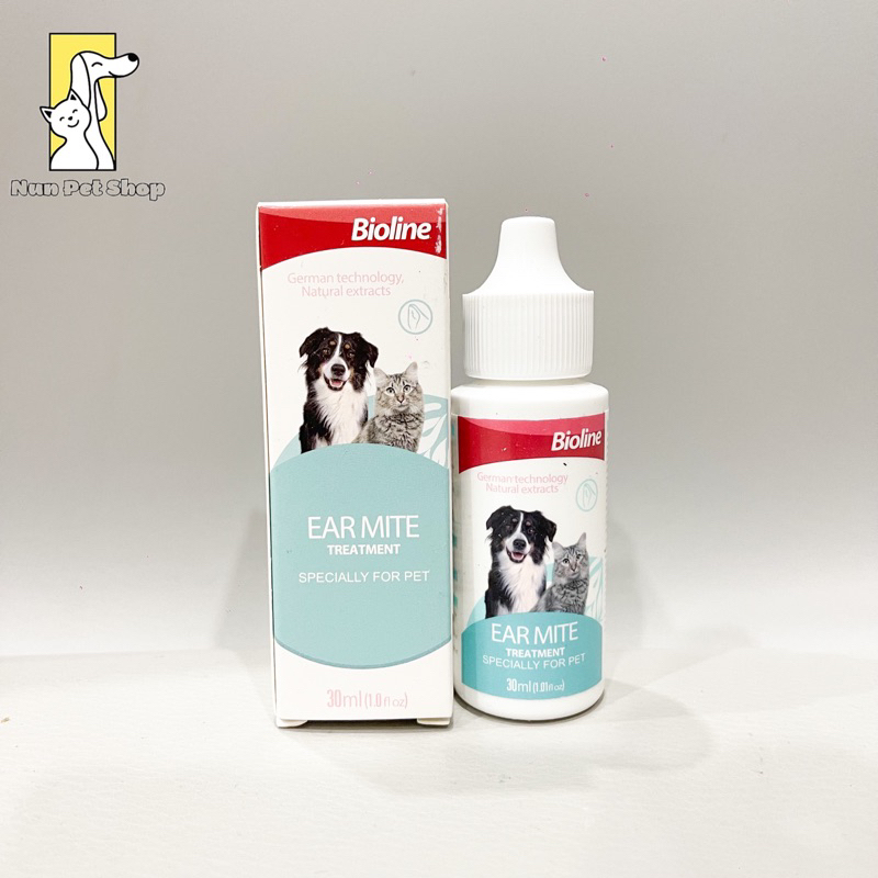 Dung dịch vệ sinh tai ngăn ngừa ve rận và giảm ngứa hôi tai ngăn ngừa nhiễm trùng ở chó mèo - Ear Mite Treatment Bioline