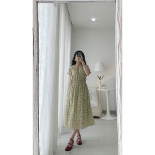 ĐẦM HOA MÀU XI MĂNG NHÀ YÊN ❤️