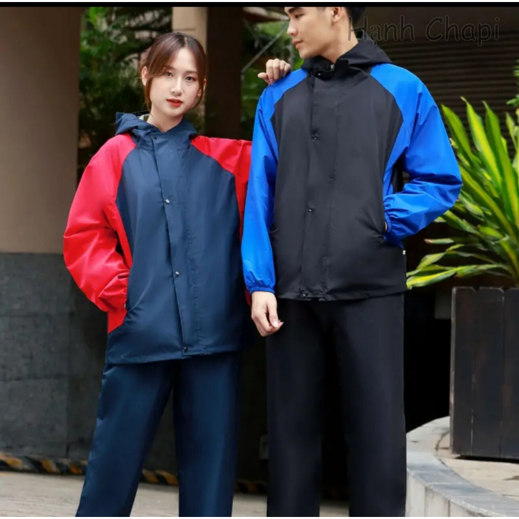 Quần áo mưa bộ thời trang vải dù chống thấm cao cấp Tuấn Anh hàng từ đẹp 2 lớp siêu nhẹ