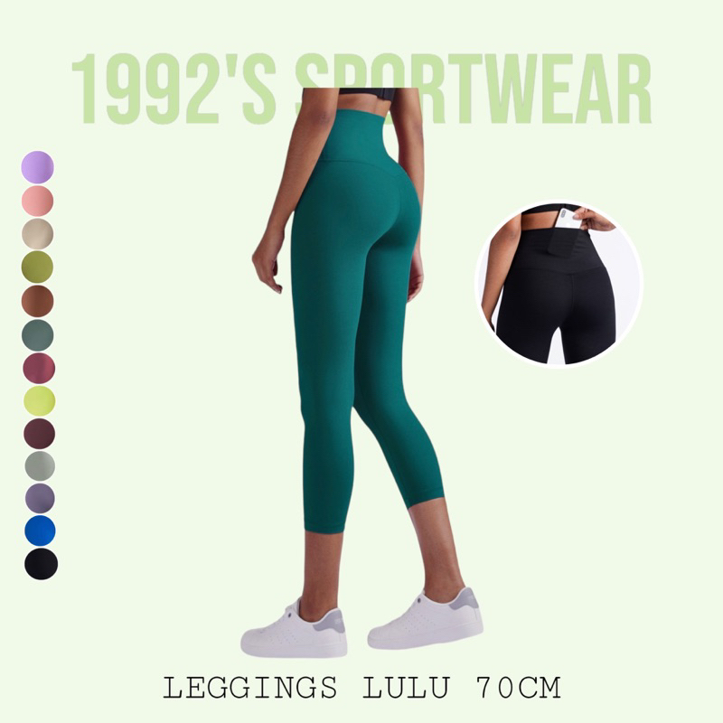 Quần Thể Thao Gym Yoga Cao Cấp Lulu 70cm - Cạp Quần Cao Có Túi Sau | Mua Ngay Tại Shopee
