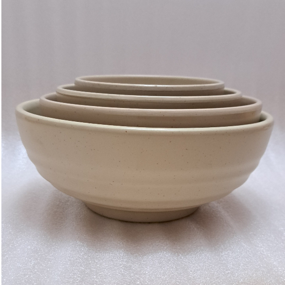 Tô tròn to đựng búng phở nhựa Melamine nhám nâu