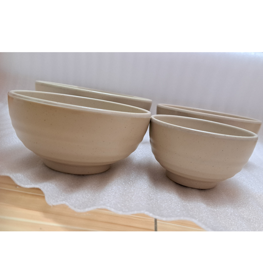 Tô tròn to đựng búng phở nhựa Melamine nhám nâu