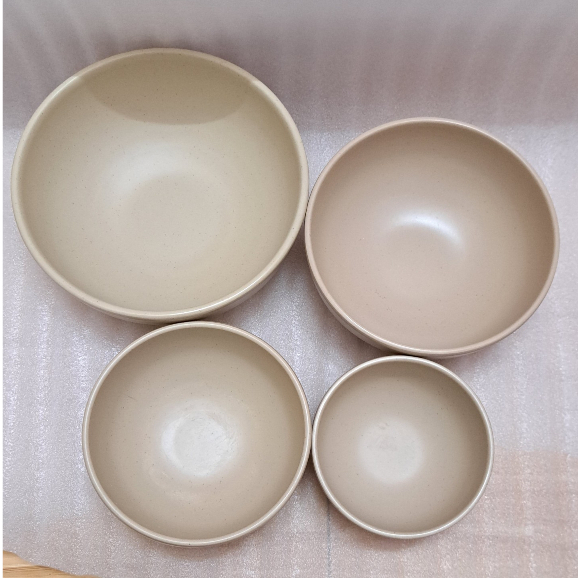 Tô tròn to đựng búng phở nhựa Melamine nhám nâu