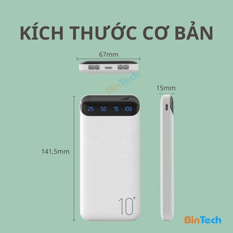 Sạc Dự Phòng WEKOME WP-161 Dung Lượng 10000mAh Tích Hợp Màn Hình LED
