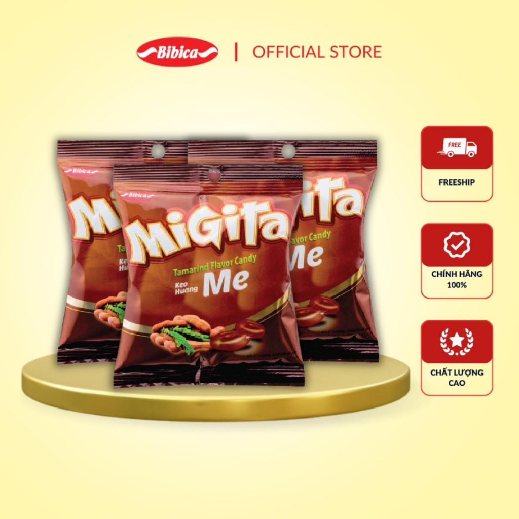 Combo 3 Kẹo Cứng Migita Me Bibica 70g
