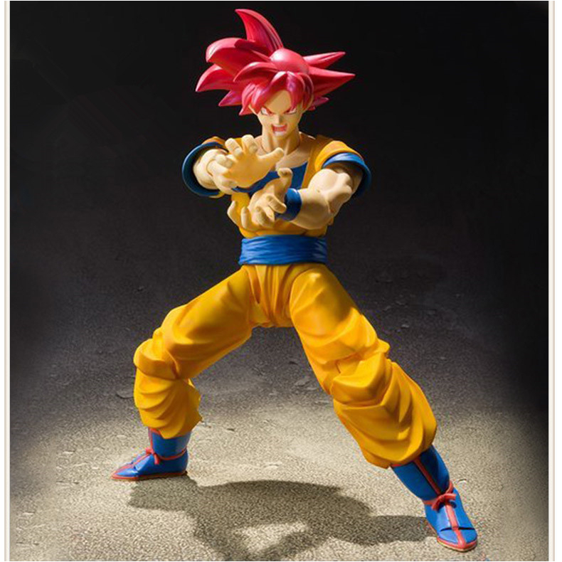 MH80 - Mô Hình Cao Cấp SHF Son Goku Super Saiyan God Cao 16cm Siêu Xay Da Songoku Dragon Ball Bảy Viên Ngọc Rồng