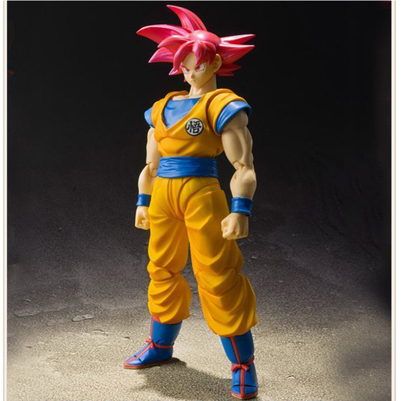MH80 - Mô Hình Cao Cấp SHF Son Goku Super Saiyan God Cao 16cm Siêu Xay Da Songoku Dragon Ball Bảy Viên Ngọc Rồng