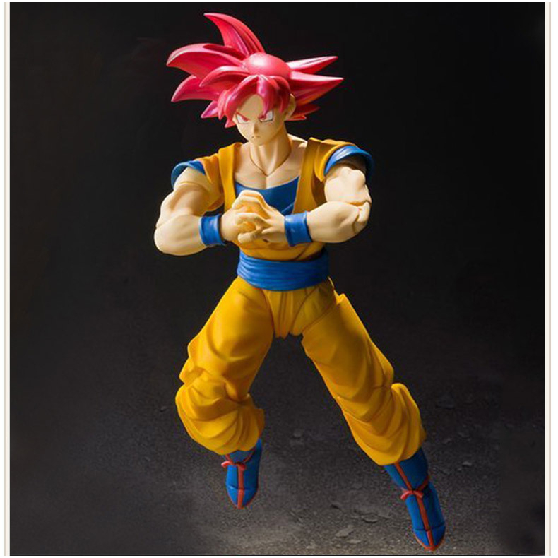 MH80 - Mô Hình Cao Cấp SHF Son Goku Super Saiyan God Cao 16cm Siêu Xay Da Songoku Dragon Ball Bảy Viên Ngọc Rồng